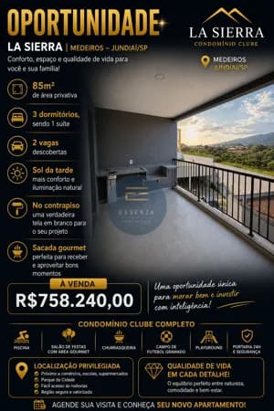 Apartamento A Venda no Condomínio La Sierra Medeiros Jundiaí