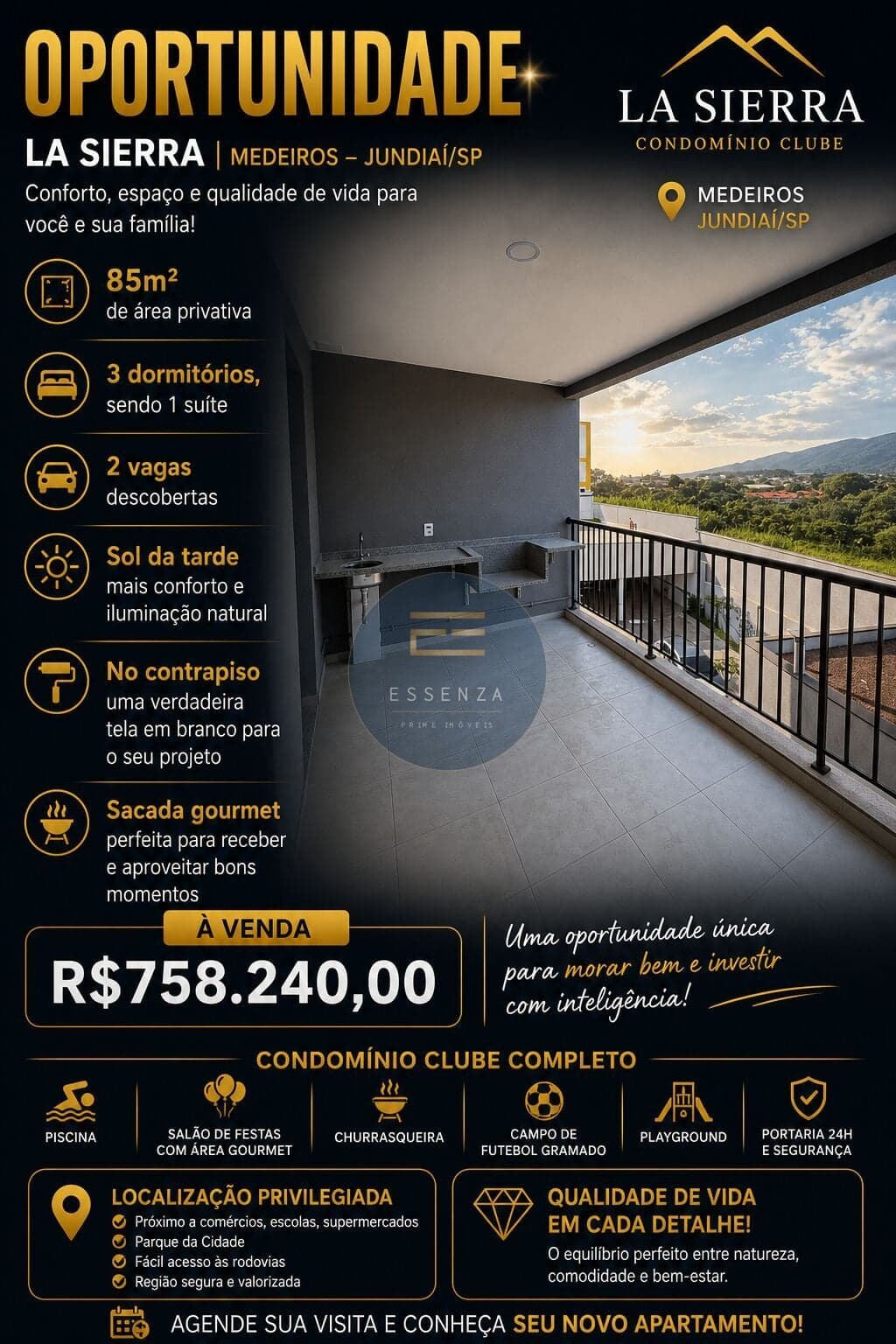 Apartamento A Venda no Condomínio La Sierra Medeiros Jundiaí