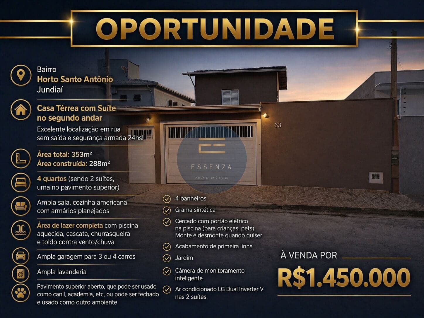 Casa Padrão a Venda no Bairro Horto Santo Antônio em Jundiaí