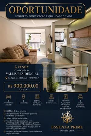 Apartamento Padrão a Venda no Condomínio Vallis Residencial