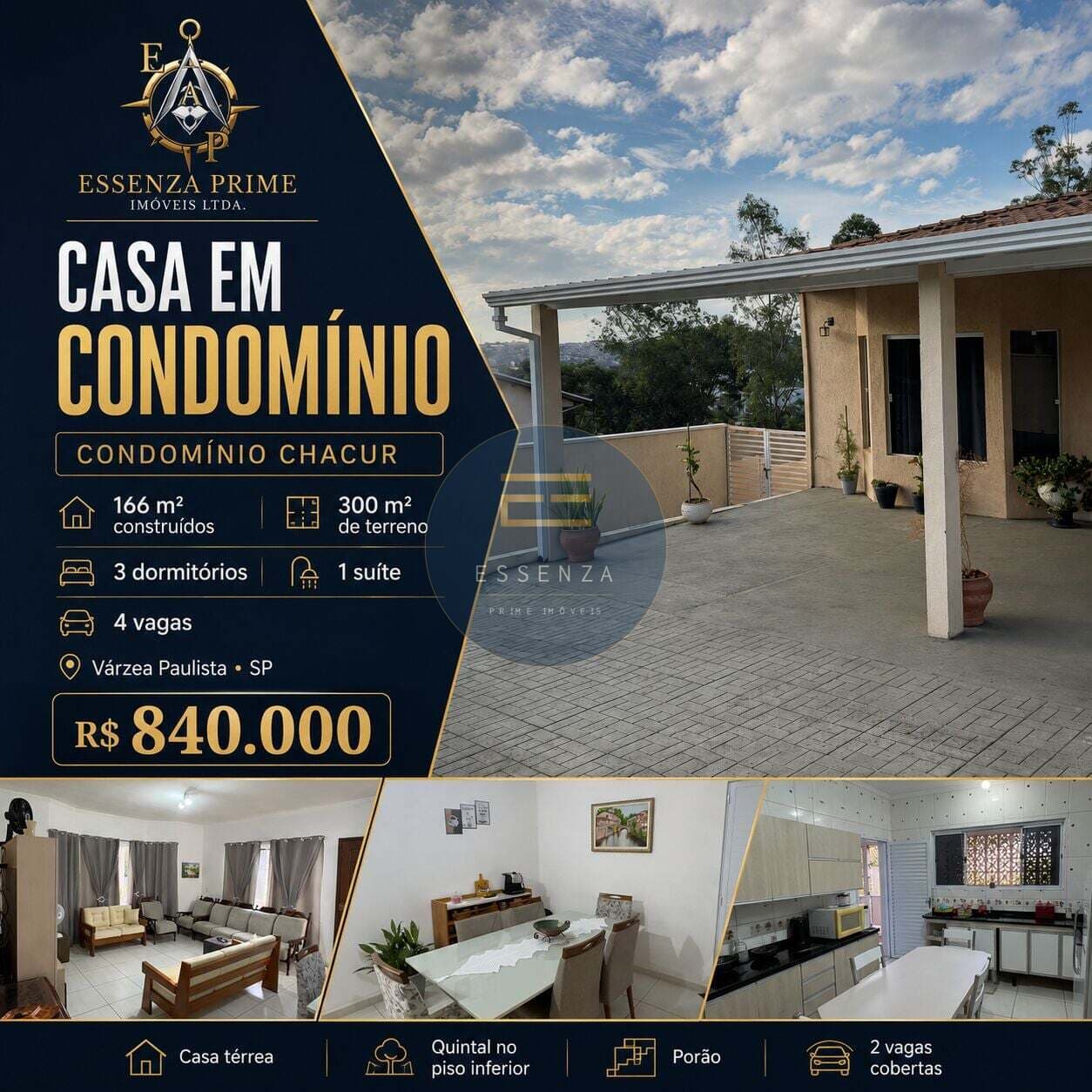 Casa térrea à venda na Chácara Chacur, em Várzea Paulista/SP.