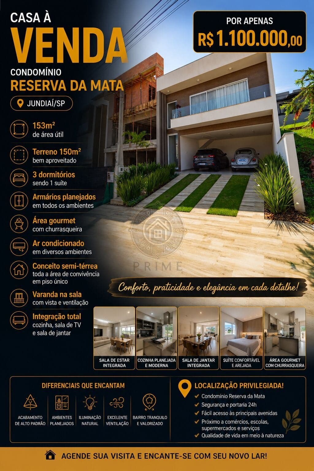 Casa Semi-térrea à Venda – Condomínio Reserva da Mata | Jundiaí/SP
