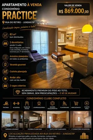 Oportunidade Apartamento a Venda no Condomínio Practice Club House Jundiaí
