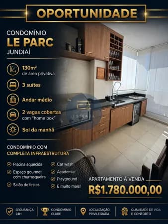 Apartamento porteira fechada com Vista Livre – Le Parc Residence | Jardim Campos Elísios, Jundiaí/SP