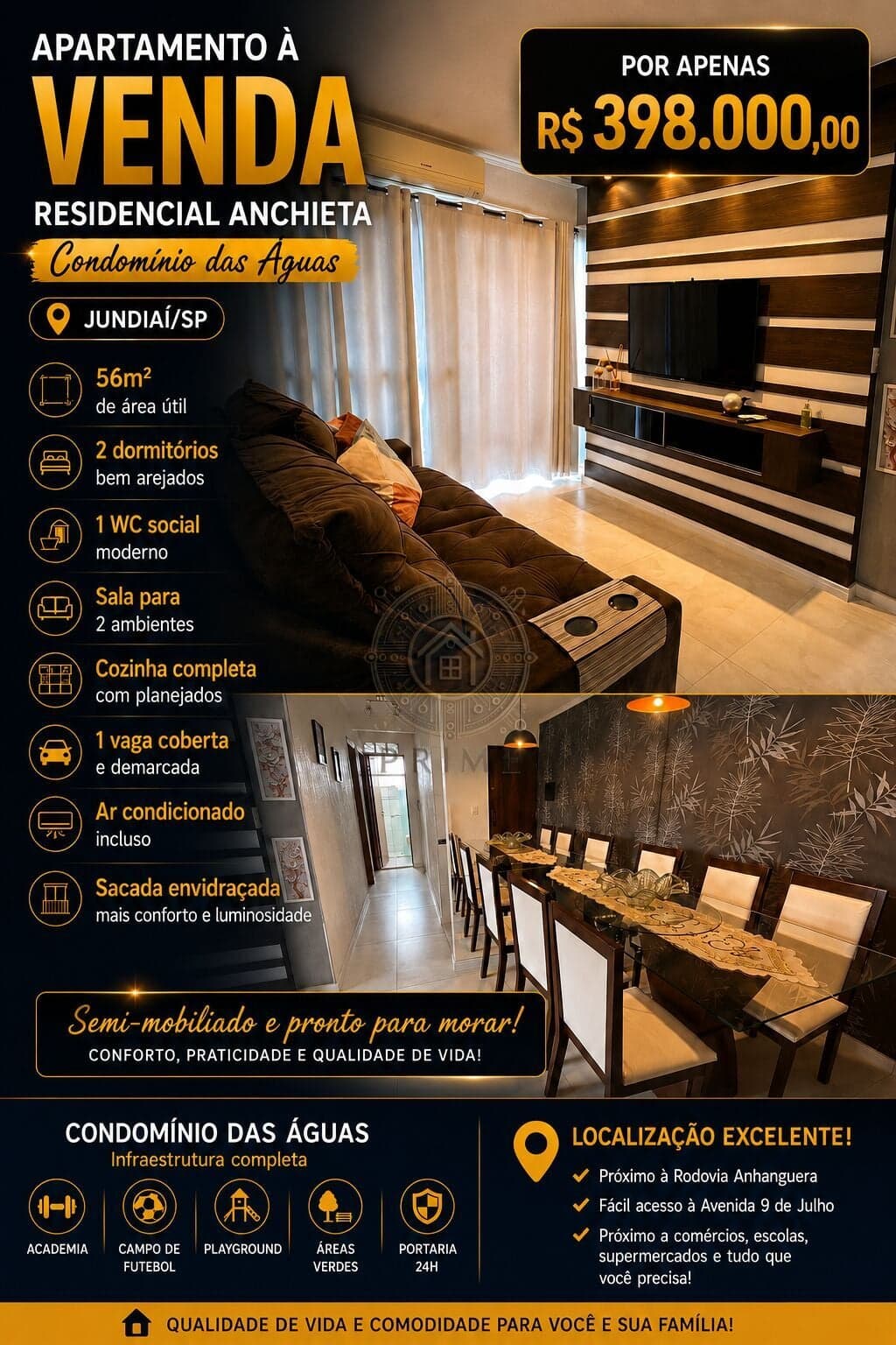 Apartamento A Venda no Condomínio Residencial Anchieta Das Águas
