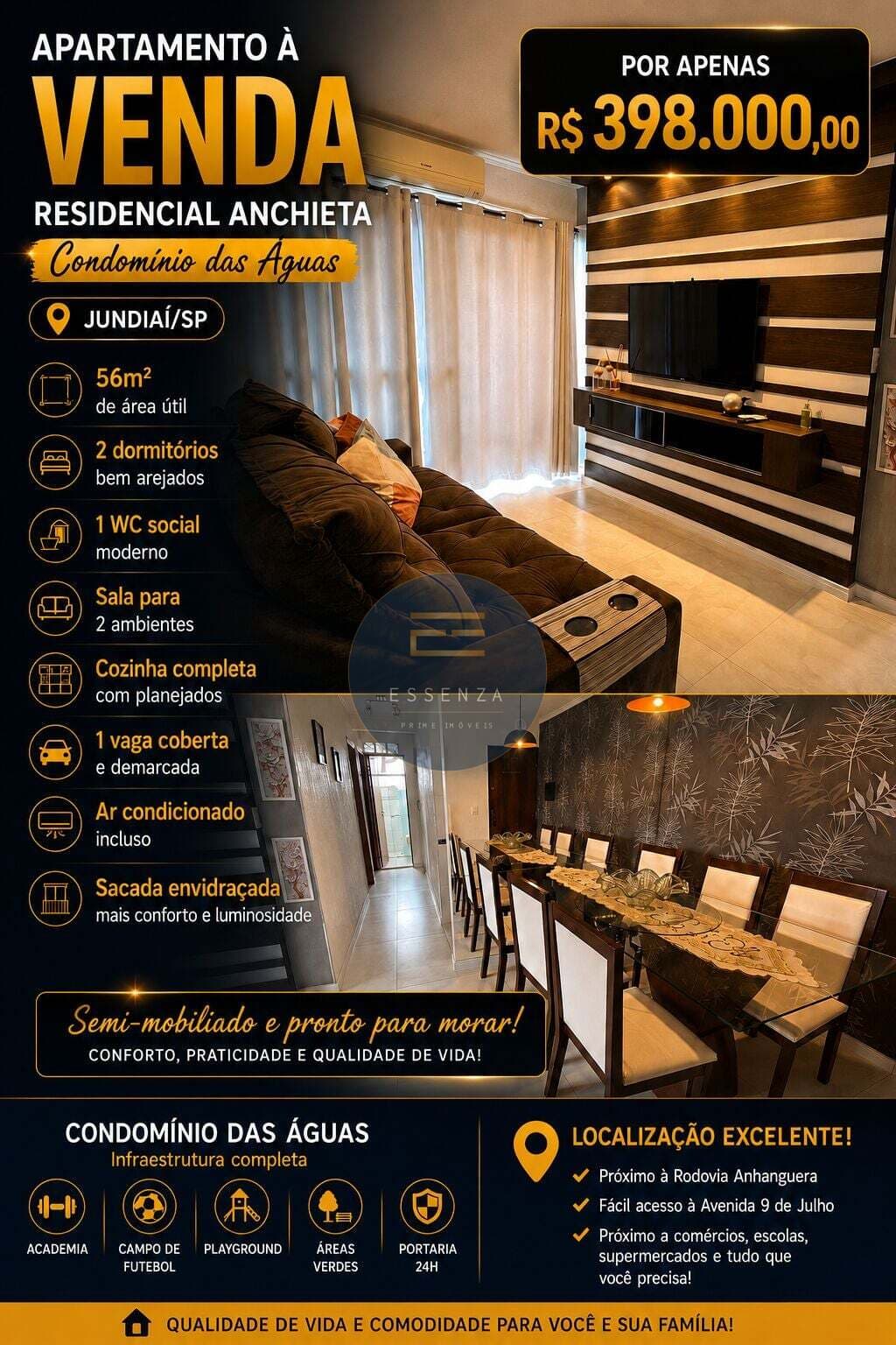 Apartamento A Venda no Condomínio Residencial Anchieta Das Águas