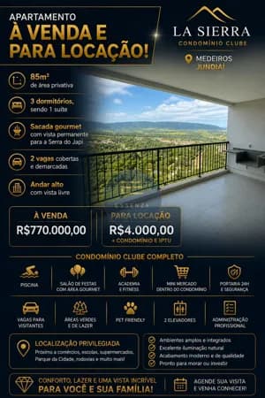 Apartamento A Venda no Condomínio La Sierra Medeiros Jundiaí