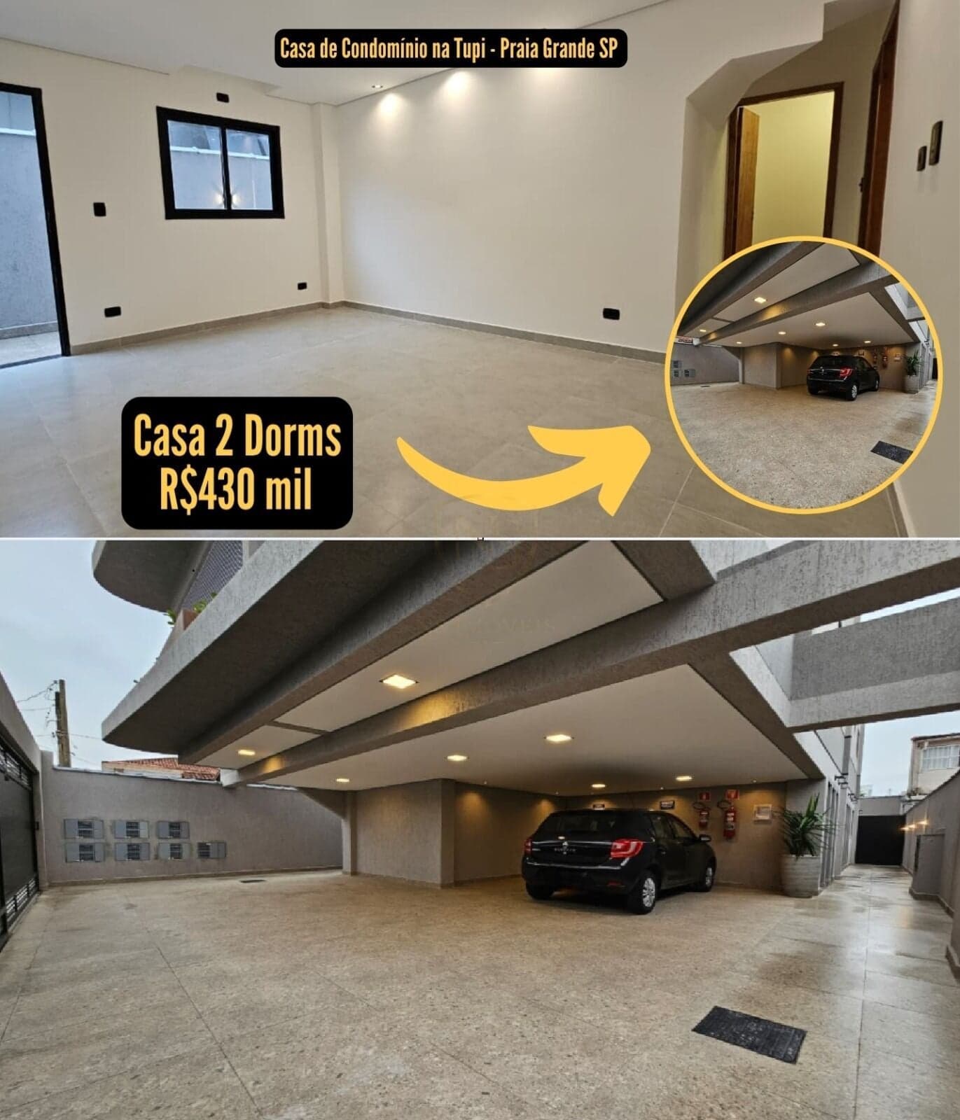 Casa térrea com quintal em condominio a venda Praia Grande