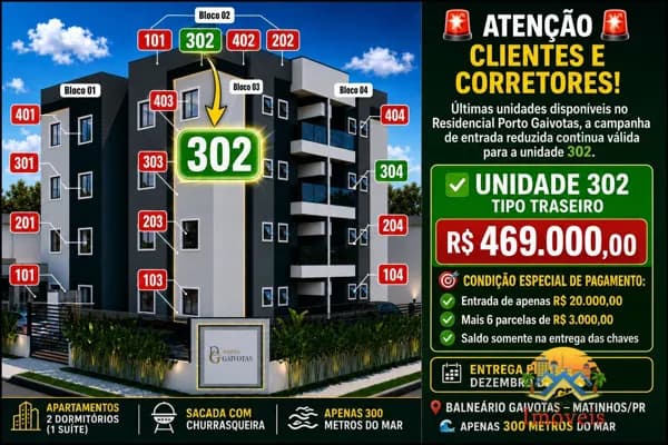 Apartamento - Lançamento - Oportunidade de Investimento – Residencial Porto Gaivotas