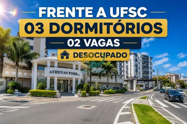 ATHENAS PARK - 03 DORMITÓRIOS sendo 1 suite + 02 VAGA - FRENTE UFSC - Pantanal - INFRAESTRUTURA Completa
