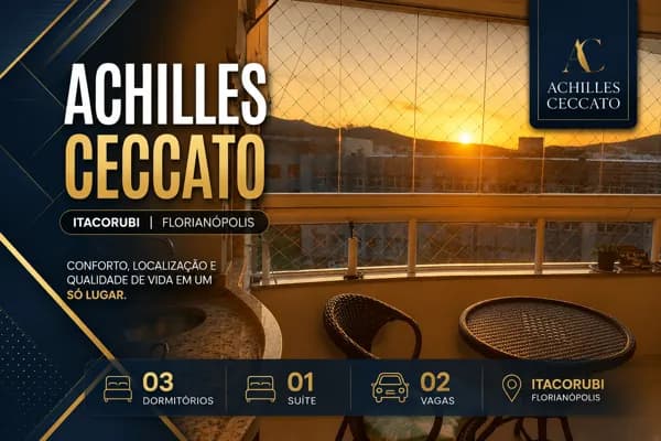 Excelente Apartamento - Itacorubi - Res Achilles Cecatto - 03 Dormitórios sendo 1 suite + 02 Vagas