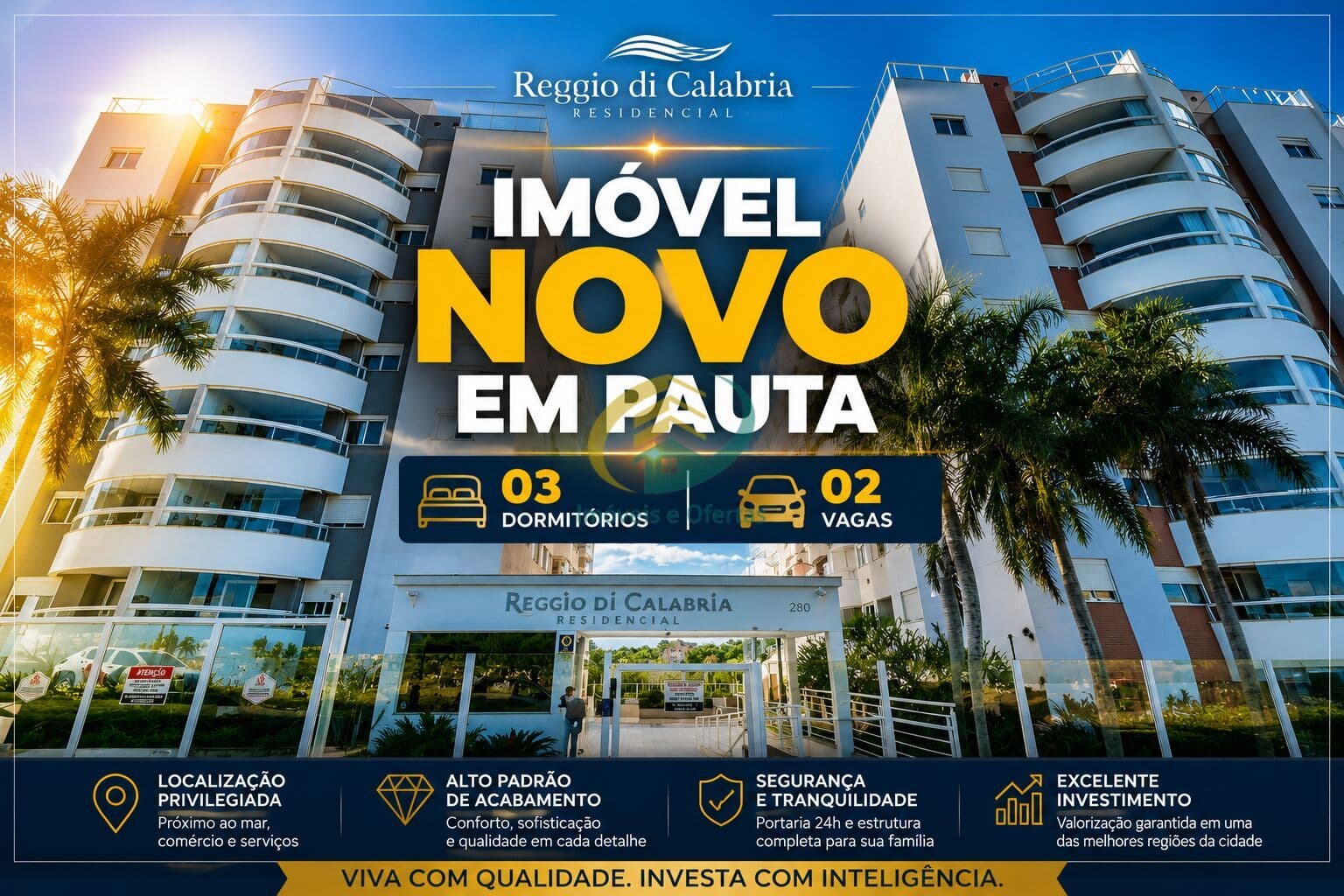 REGIO DE CALABRIA - PANTANAL - 03 Dormitórios sendo 1 Suites + 02 Vaga - Infra Completa