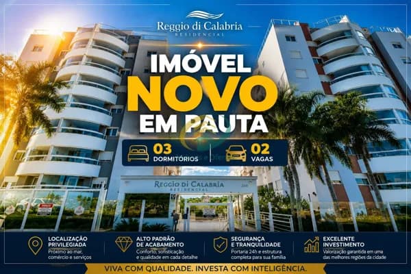 REGIO DE CALABRIA - PANTANAL - 03 Dormitórios sendo 1 Suites + 02 Vaga - Infra Completa
