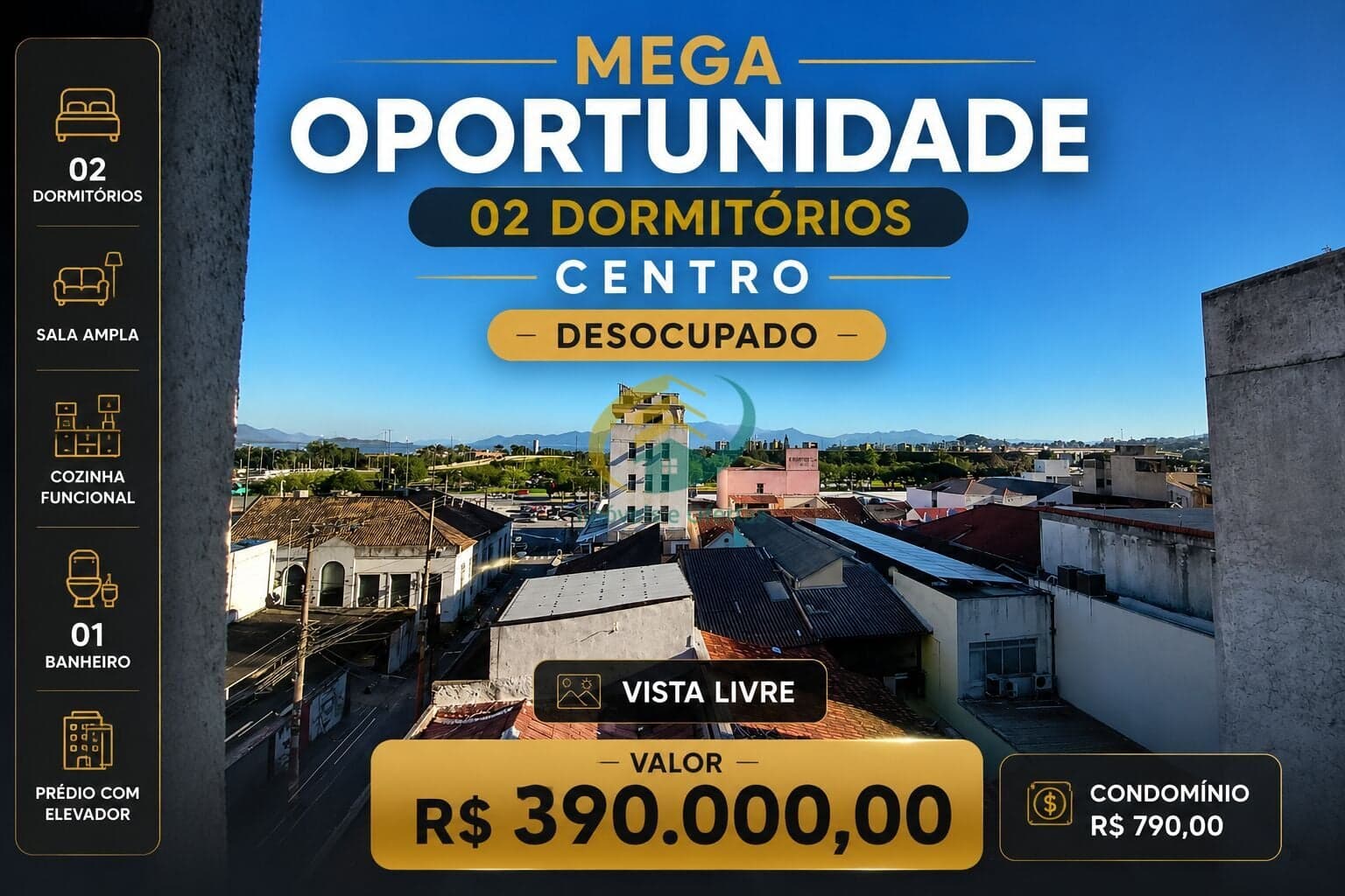 MEGA OPORTUNIDADE !!!Apartamento 02 Dormitórios no centro de Florianopolis - SEM VAGA