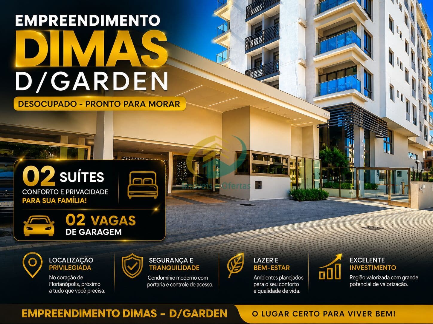 RESIDENCIAL D/GARDEN COM 2 Dormitórios sendo 01 suite + 01 VAGAS - CORREGO GRANDE - LINDÍSSIMO!!!