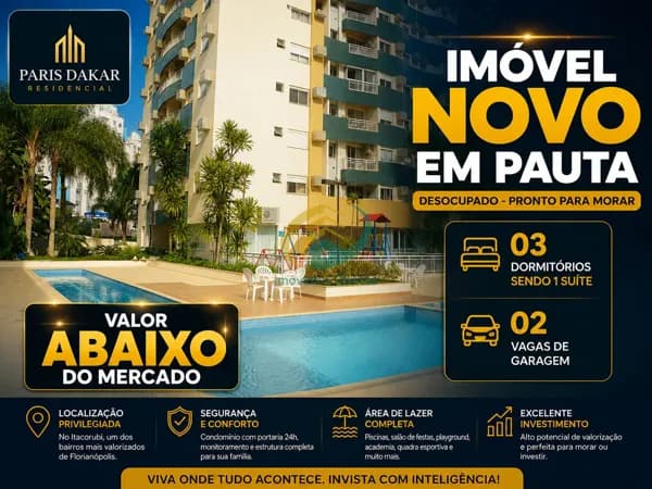 Apartamento RESIDENCIAL PARIS DAKAR ITACORUBI - 03 Dormitórios sendo 1 suite - EXCELENTE - 02 VAGAS