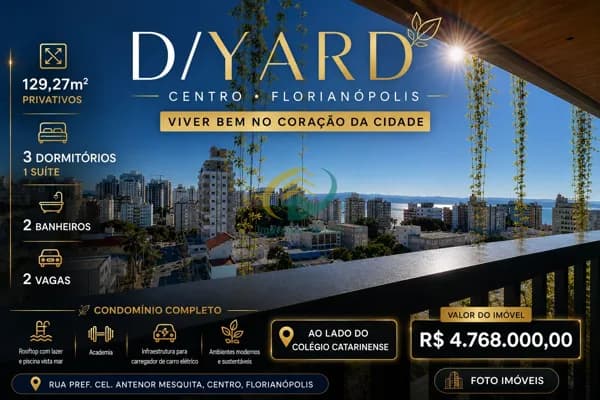 AO LADO DO CATARINENSE - D/YARD | 3 DORMITÓRIOS | 1 SUÍTE | CENTRO DE FLORIANÓPOLIS