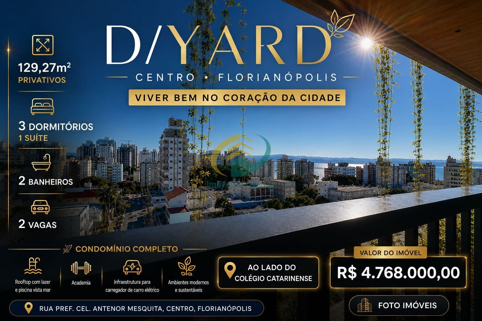 AO LADO DO CATARINENSE - D/YARD | 3 DORMITÓRIOS | 1 SUÍTE | CENTRO DE FLORIANÓPOLIS