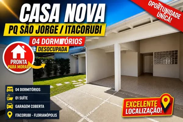 Casa térrea com piscina e edícula no Itacorubi - (Parque São Jorge), 3 quartos.