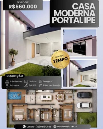Casa Térrea Nova Em construção - Portal Ipê Bairro Monitorado Rio Branco Acre - corretor de imóveis - imobiliária - acre - imóveis