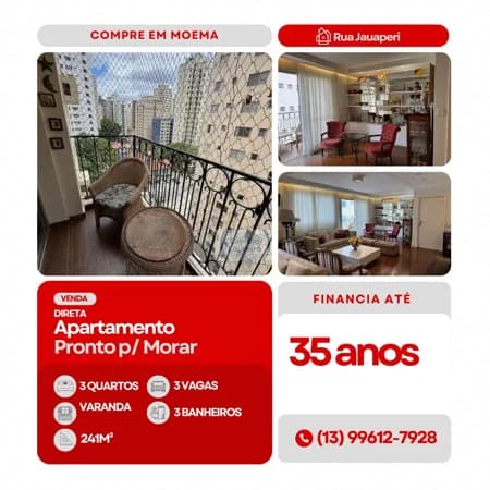 Apartamento em Moema região de alta valorização