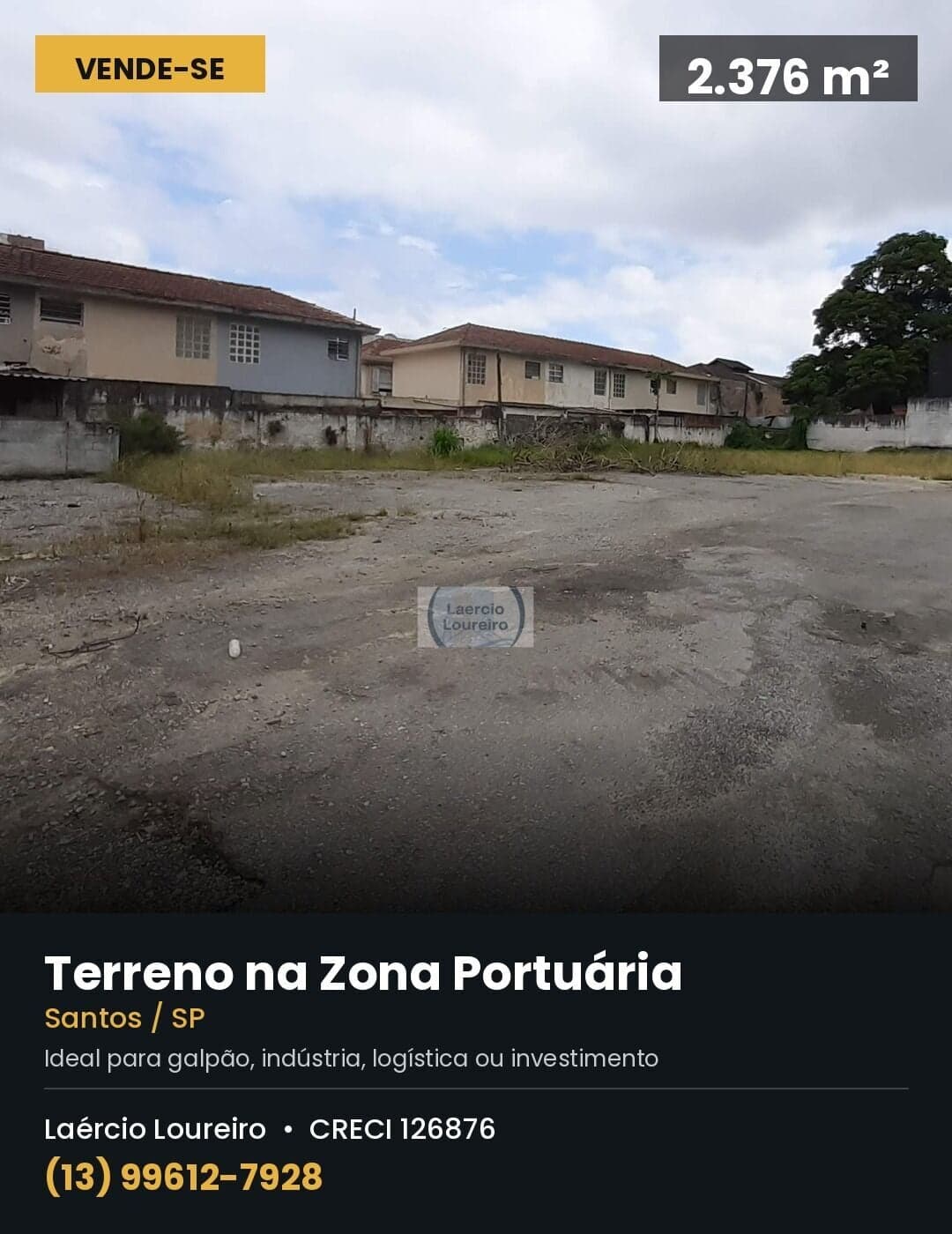 Terreno em Santos colado no Porto