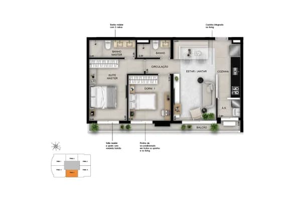 Sync Opus Venda Apto 70m² 2 Quartos Setor Bueno