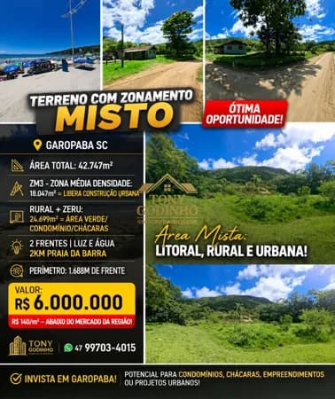 🚨🌊 OPORTUNIDADE RARA DE INVESTIMENTO EM GAROPABA/SC 🌳🏙️