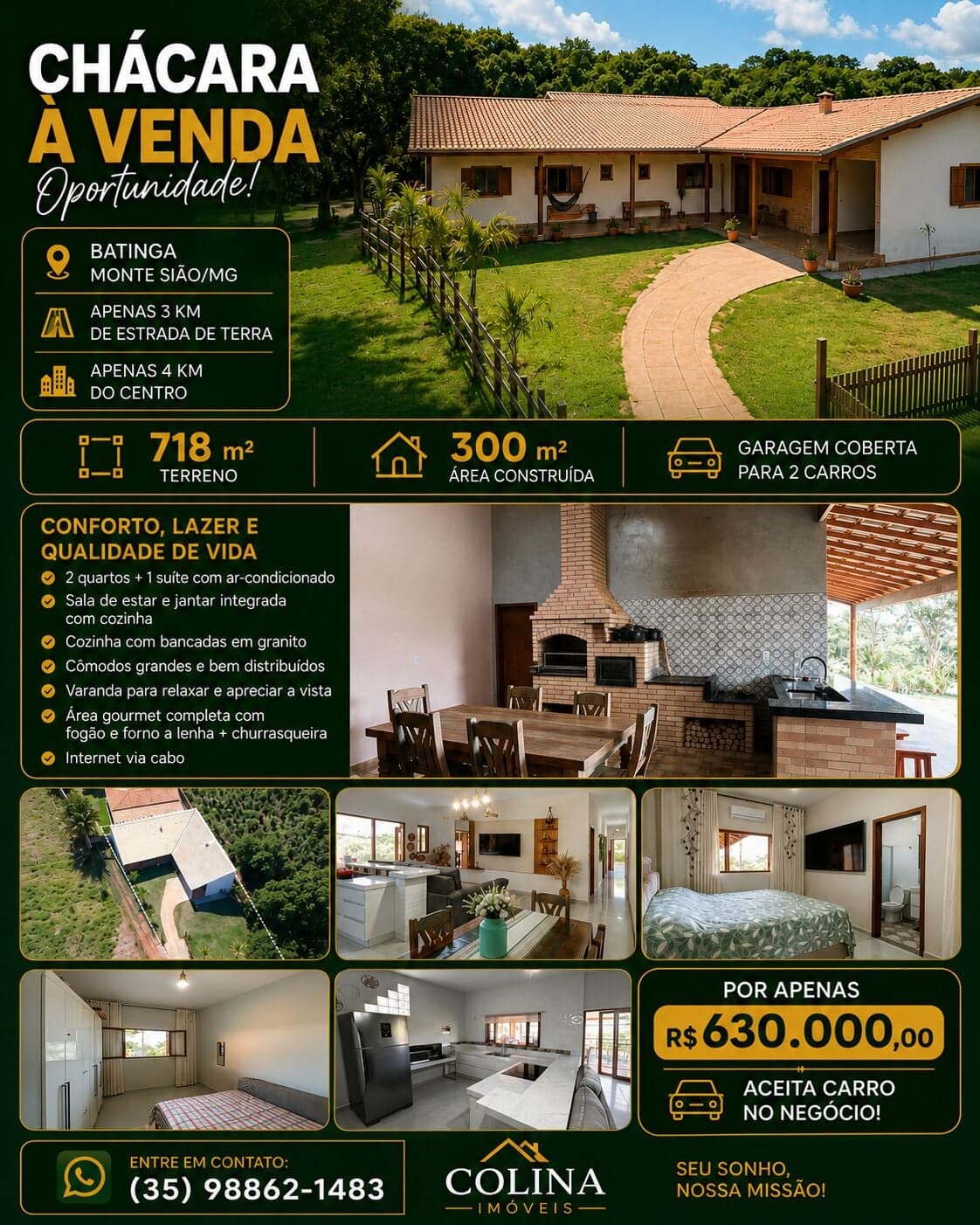 Fazenda/Sítios/Chácaras em Monte Sião - Centro