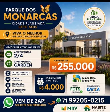 Parque dos Monarcas MRV – Apartamentos na Cidade Sete Sóis em Salvador
