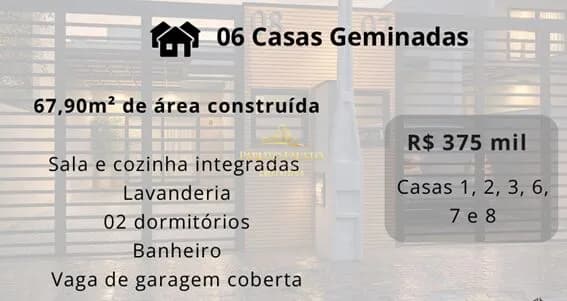 Casa Geminada em Coloninha, Gaspar/SC - NA PLANTA