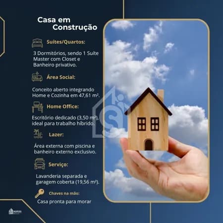 Sua Casa Nova com a Sua Identidade – 3 Dorms (1 Suíte) com Piscina