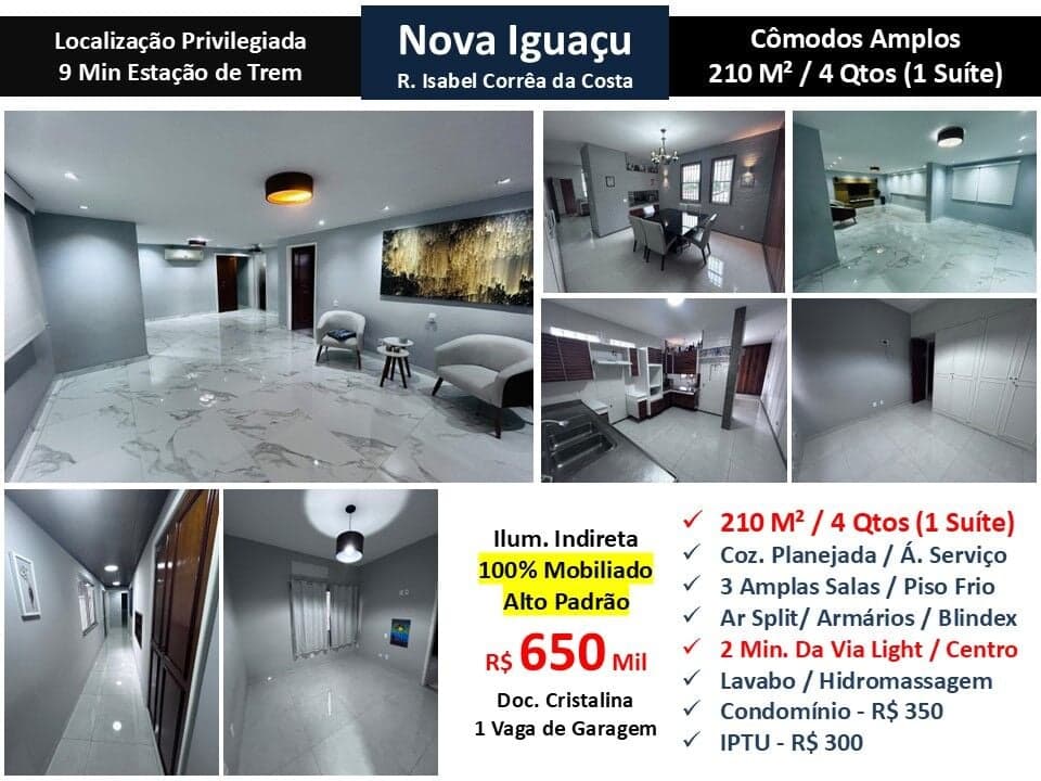 Apto Nova Iguaçu Isabel Corrêa da Costa 210M²