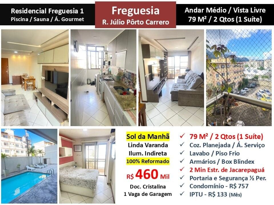 Apto JPA Freguesia Júlio Pôrto Carrero Residencial Freguesia 1 79M²
