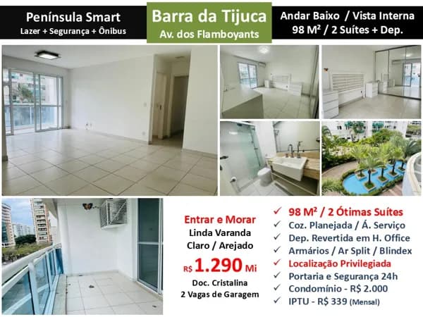 Apto Barra da Tijuca Península Smart 98M²
