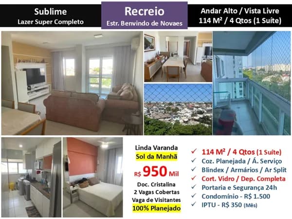Apto Recreio Sublime 114M²