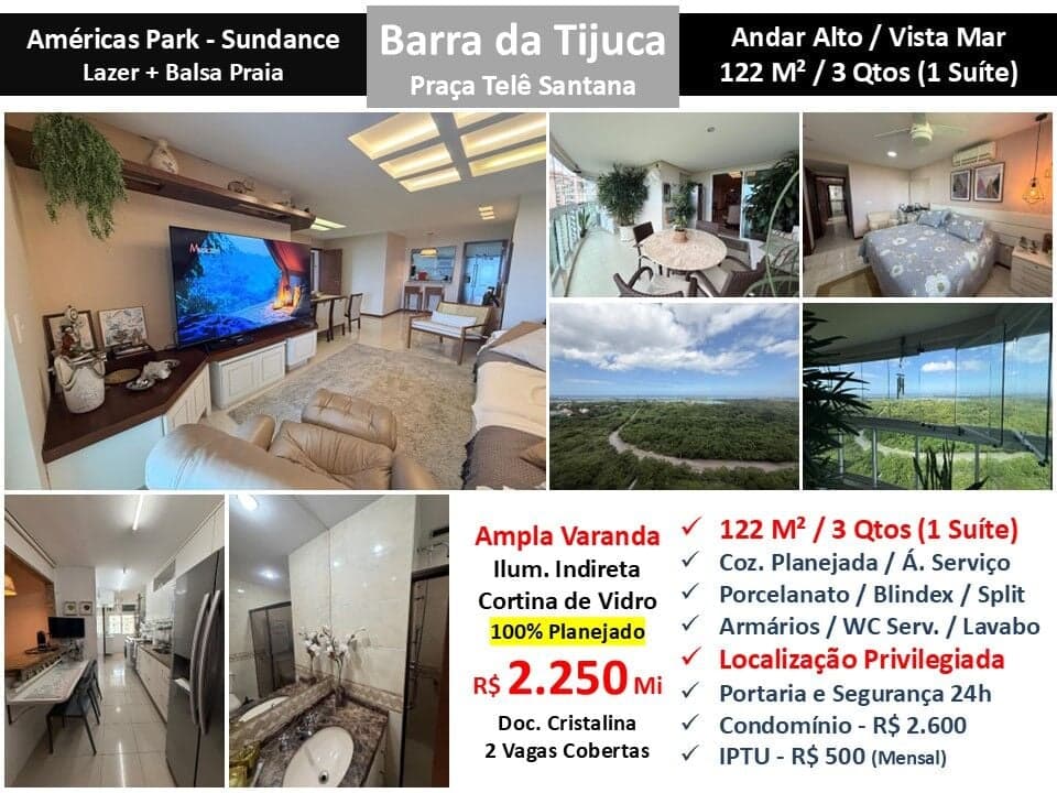 Apto Barra da Tijuca Américas Park Mundo Novo Sundance 122M²