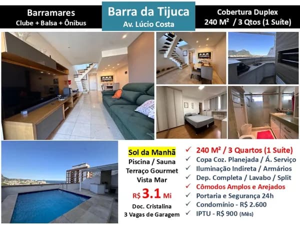 Cob Barra da Tijuca Praia Barramares 240M²