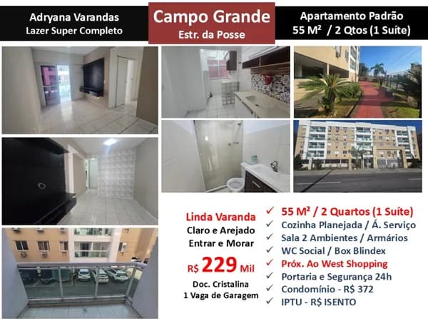 Apto Campo Grande Adryana Varandas 55M² 2