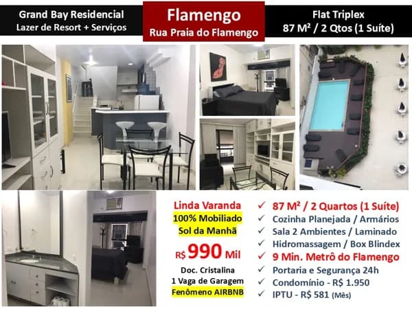 Apto Flamengo Praia Grand Bay 87M²