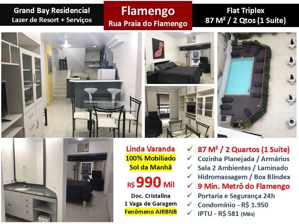 Apto Flamengo Praia Grand Bay 87M²