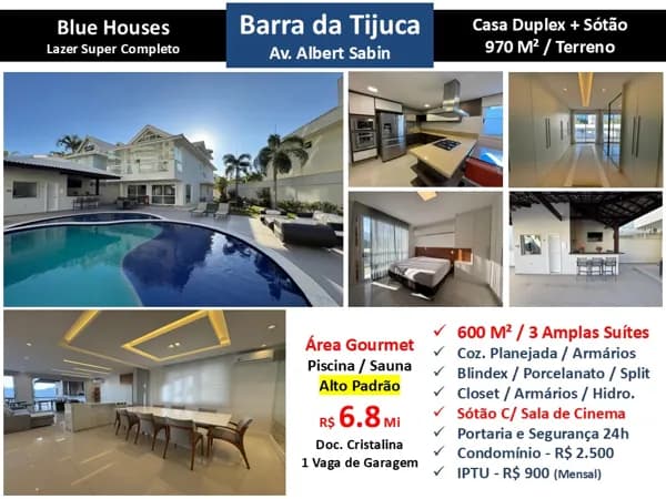 Casa Barra da Tijuca Blue Houses 600M²