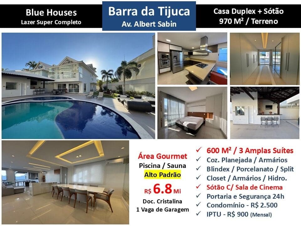 Casa Barra da Tijuca Blue Houses 600M²