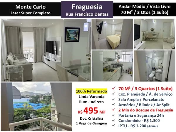 Apto JPA Freguesia Monte Carlo 70M²