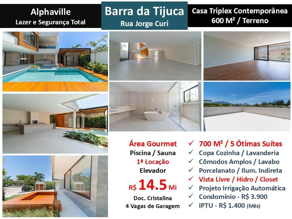 Casa Barra da Tijuca Alphaville 700M²