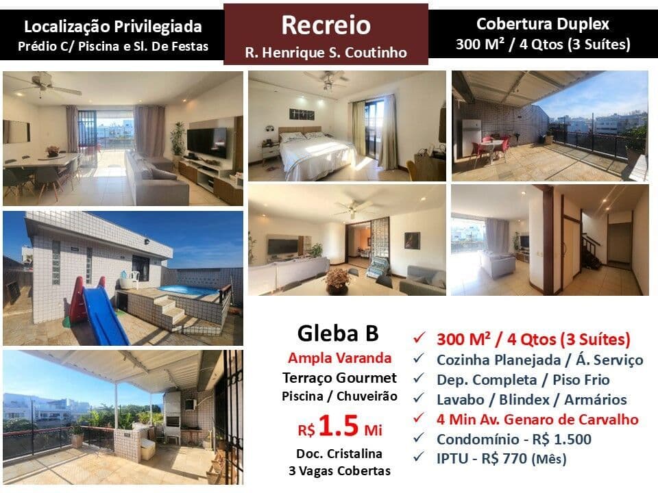 Apto Recreio Gleba B Henrique S. Coutinho 118M²
