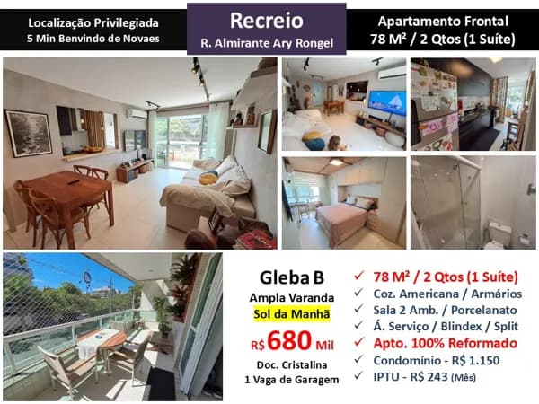 Apto Recreio Gleba B Almirante Ary Rongel 78M²