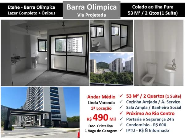 Apto Barra Olímpica Etehe 53M²