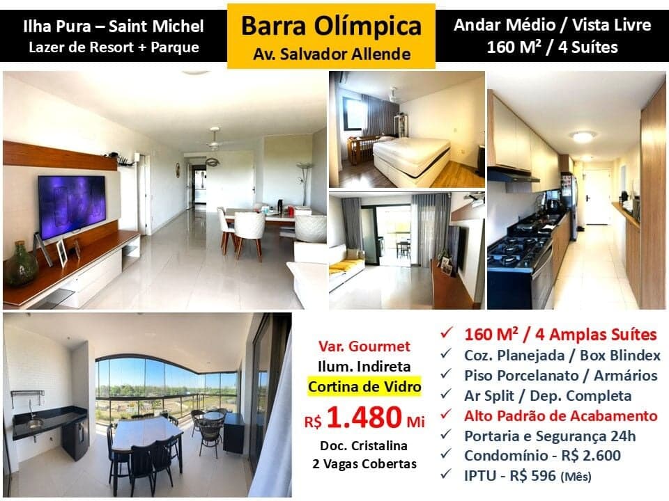 Apto Barra Olímpica Ilha Pura Saint Michel 160M²