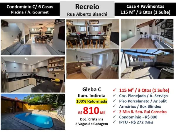 Casa Recreio Gleba C Alberto Bianchi 115M²